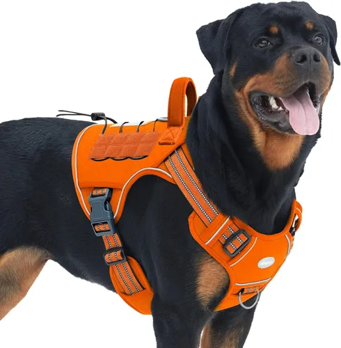 Miniatura 60 de Auroth - Arnés táctico para perros pequeños y medianos, sin tirones, arnés ajustable para mascotas, reflectante, K9, entrenamiento, trabajo, de Gris