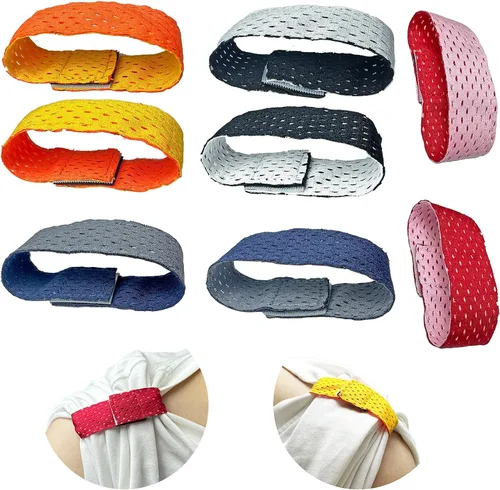 Prriudy 4 pares de 8 colores bandas de manga de jersey de fútbol sóftbol mangas correas deportivas con cierre de gancho y bucle