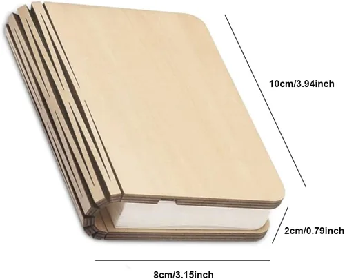Miniatura 2 de tooloflife Lámpara de libro plegable novedad lámpara de mesa de madera portátil luz de escritorio LED linterna de papel con USB recargable