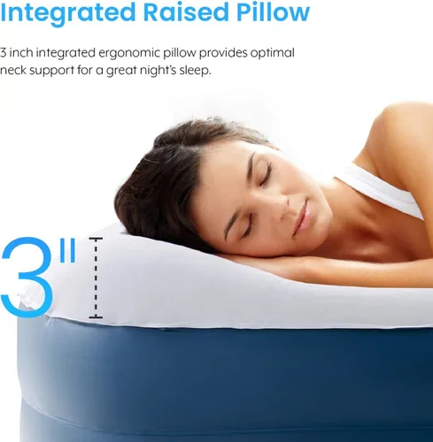 Miniatura 5 de Active Era Colchón de aire tamaño King con bomba elevada incorporada, colchón inflable elevado de alta calidad con almohada elevada, resistente a