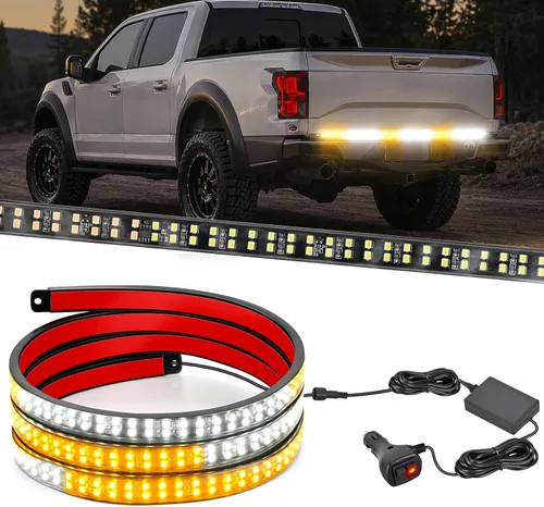 Miniatura 12 de Nilight - Tira de luz para plataforma trasera de camión de 48 pulgadas con marco de aluminio, tira de luz LED de triple fila de 780 LED con luces