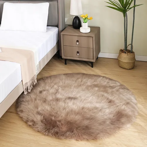 Miniatura 67 de Latepis - Tapete rectangular de piel sintética tipo lana de oveja suave, esponjosa y lavable para sala de estar, dormitorio, sala de juegos o Blanco