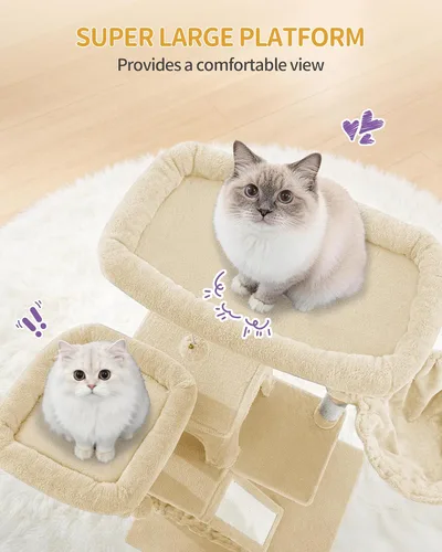 Miniatura 5 de Hzuaneri Árbol grande para gatos, torre para gatos de interior de 72 pulgadas de alto para 6 gatos grandes, actividad de escalada de esquina