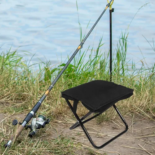 Miniatura 2 de Taburete plegable portátil con elegante bolsa con cremallera, ligero y asiento al aire libre para camping, senderismo, pesca, mochilero, picnic