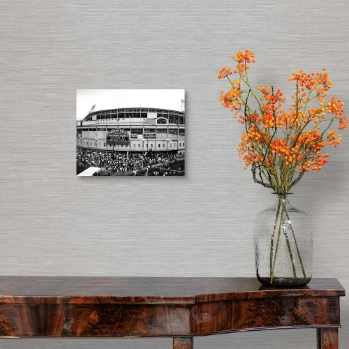 Miniatura 4 de CANVAS ON DEMAND Tourists Outside a Baseball Stadium At Opening Night, Wrigley Field, Chicago - Lienzo decorativo para pared, decoración del hogar