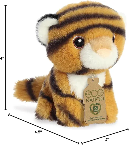 Miniatura 5 de Aurora Animal de peluche Eco Nation Mini Tiger hecho de forma responsable, ideal para aventuras de juego, perfecto para cumpleaños o simplemente