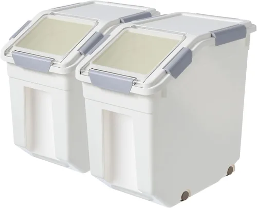 Miniatura 8 de CITY BABY Paquete de 2 recipientes herméticos de almacenamiento de harina con cuchara, alimentos secos, azúcar, suministros para hornear, juego