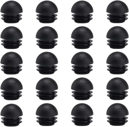 20 tapones de plástico de 0.984 in (1 pulgada) para patas de silla, insertos de tubo redondo, protectores de muebles para patas de silla, color negro