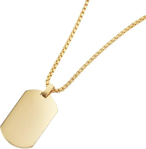 Miniatura 3 de Geoffrey Beene Collar con colgante de placa de perro grabable de acero inoxidable para hombre