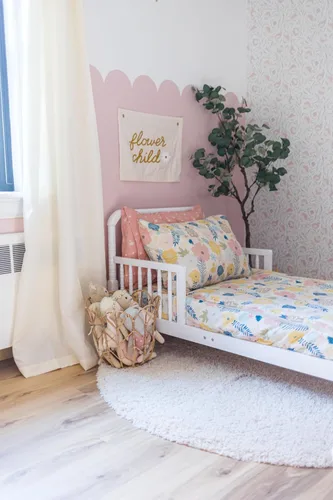 Miniatura 8 de Beddy's Flower Blossoms - Ropa de cama duradera con cremallera para niños - Cama en una bolsa - Sábanas y edredón florales rosas - Incluye funda