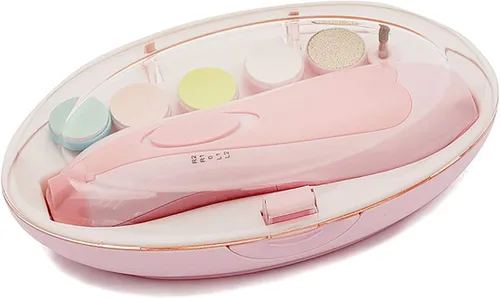 Miniatura 2 de Recortador de uñas para bebé, lima de uñas segura para bebés, cortaúñas eléctrico para recién nacidos, niños pequeños, rosa, rosa