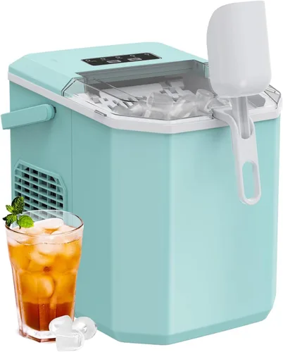 Miniatura 2 de Máquina para hacer hielo de sobremesa, máquina portátil de hielo con asa de transporte, máquinas de hielo autolimpiables con cesta y cuchara, 9