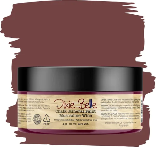 Miniatura 267 de Dixie Belle Paint Company - Pintura con acabado de tiza para muebles, color negro (Caviar), 1 galón, 128 fl oz, pintura mineral color rosa intenso