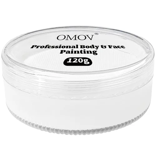 Pintura facial blanca de 4.23 onzas (4.23 onzas), no tóxica, kit de pintura facial activada por agua para niños y adultos, paleta de pintura facial