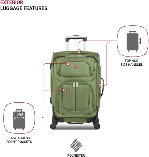 Miniatura 204 de SwissGear - Equipaje suave expandible Sion con ruedas, Negro