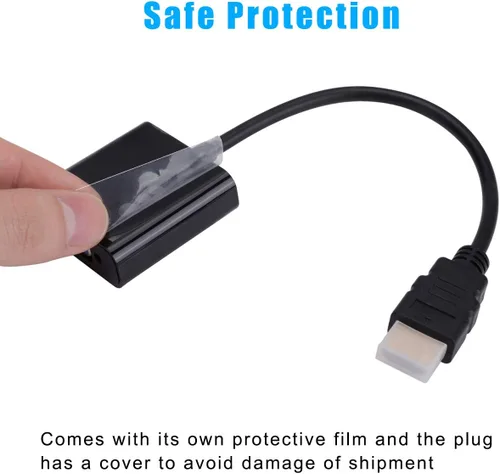 Miniatura 9 de HDMI a VGA, adaptador HDMI a VGA chapado en oro (hombre a hembra) para computadora, computadora de escritorio, laptop, PC, monitor, proyector, HDTV