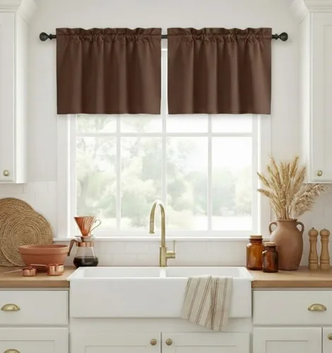 Miniatura 17 de NICETOWN Cenefas de Ventana Opacas con Aislamiento Térmico para Guardería - Paneles de Cortina con Bolsillo para Barra de Decoración del Hogar