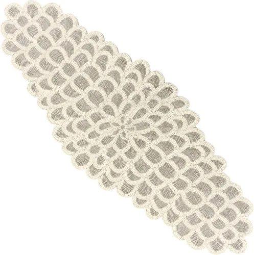 Miniatura 30 de Camino de mesa con cuentas de 13 x 36 pulgadas, elegante centro de mesa de comedor con cuentas de vidrio y parte trasera de poliéster, camino Oro