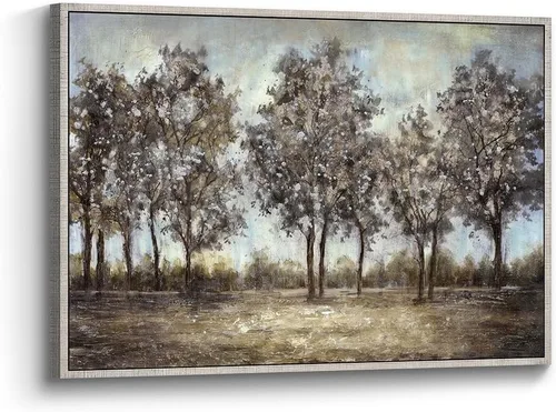 Miniatura 8 de Lienzo de pintura de árbol, arte de pared, bosque texturizado, paisaje, naturaleza, árboles, paisaje, ilustración, dormitorio, sala de estar