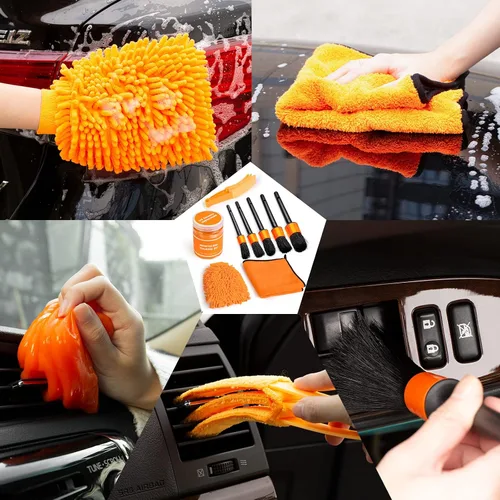 Miniatura 7 de Kit de limpieza de coche 38PCS, suministros completos de limpieza de automóviles para limpieza profunda
