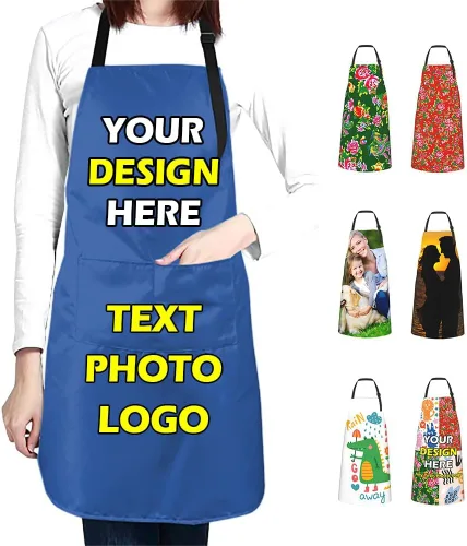 Miniatura 38 de Delantales impermeables personalizados para diseñar tu propia imagen, logotipo, texto, añadir fotos, delantal para cocinar hornear, 33 x 27.5