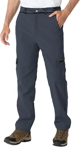 Miniatura 7 de TBMPOY Pantalones de esquí de nieve para hombre, impermeables, softshell, para snowboard, senderismo, forro polar, resistentes al desgaste y al