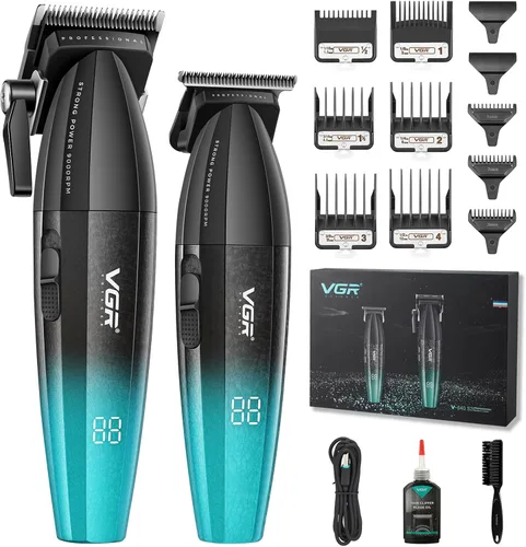 Miniatura 9 de VGR 640 Cortapelos Profesionales para Hombres, Cortapelos y Recortadoras Inalámbricas de Barbero de 9000RPM, Kit de Corte de Cabello con Cuchilla