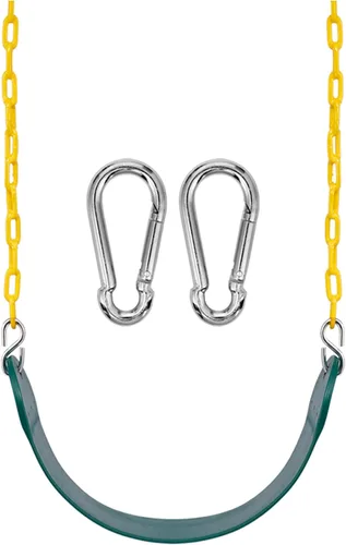 Sorbus Asiento de columpio resistente color verde con cadena de 66" resistente a la oxidación - Repuesto de accesorios de juego de columpio con