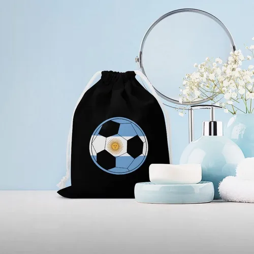 Miniatura 3 de Argentine Flag Football Drawstring Storage Pouch Bags Dust-Proof Gift Durable Bag for Home Travel
