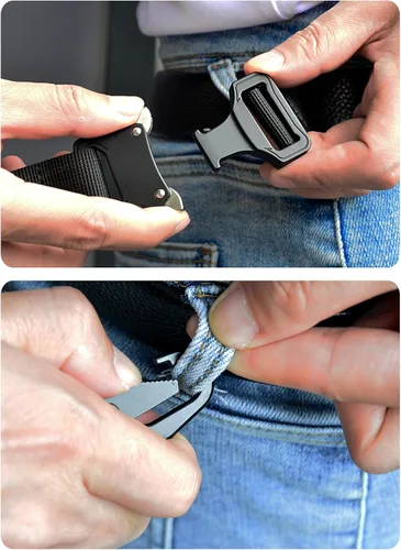 Miniatura 8 de Llavero táctico militar para hombres, mosquetón de liberación rápida, llaveros EDC Gear con anillo de acero inoxidable