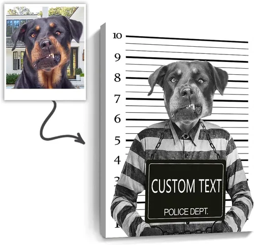 Miniatura 40 de Fotos personalizadas de mascotas en lienzo para pared Arte de baño personalizado Lindo perro gato en bañera Impresiones, divertidos animales Foto