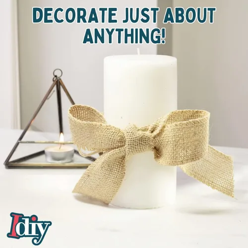 Miniatura 4 de Cinta de arpillera de 1 pulgada x 10 yardas, cinta de yute natural para decoración de verano, envoltura de regalos, lazos rústicos, cestas