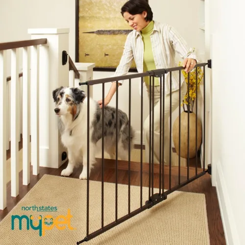 Miniatura 8 de MyPet Puerta para mascotas Windsor: puerta para perros de 28.68" - 47.85" de ancho. Soporte de hardware, puertas para perros para la casa, puerta