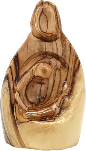 Miniatura 3 de Zuluf HOF027 - Figura de madera de olivo de 3.1 pulgadas, pequeña Natividad tallada a mano de José, Virgen María y Niño Jesús, inauguración de casa