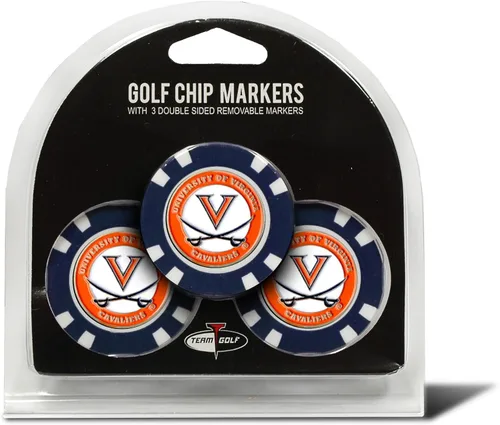 Miniatura 11 de Team Golf NCAA - Marcadores para pelotas de golf tamaño de ficha de póquer con marcadores de doble cara esmaltados más pequeños