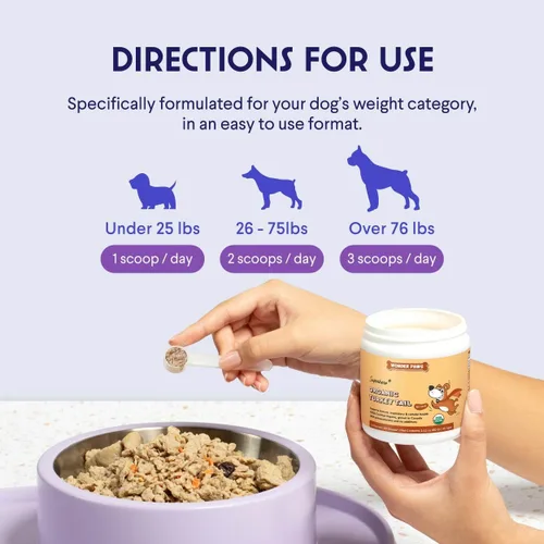 Miniatura 6 de Polvo orgánico de cola de pavo más leche en polvo de cabra – para apoyo inmunológico del perro, salud respiratoria, alergias y bienestar general