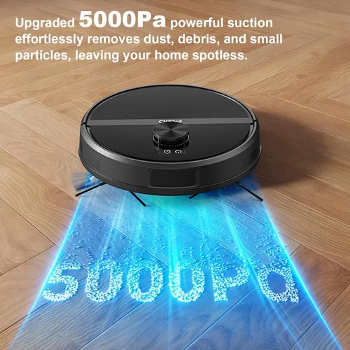 Miniatura 3 de Robot aspirador con vaciado automático, robot aspirador y trapeador, trapeador de bordes FlexiArm, succión de 5000 Pa, sistema dual cero enredos