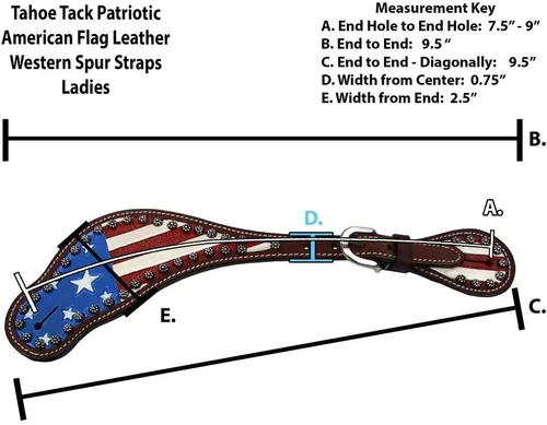 Miniatura 2 de Tahoe Tack Correas de cuero con bandera americana patriótica occidental - Señoras