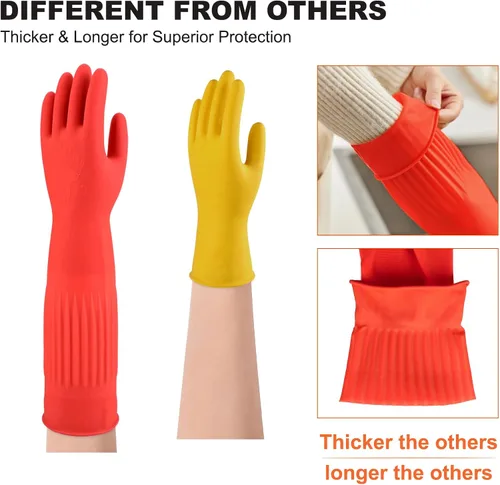 Miniatura 5 de Guantes de goma North Tower para limpieza de cocina para lavar platos, guantes resistentes al calor para lavar platos, 18 pulgadas, 2 pares pequeños