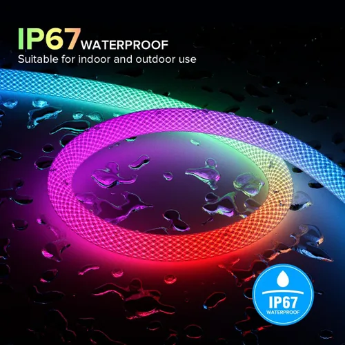 Miniatura 3 de BTF-LIGHTING 9.8 pies WS2811 WS2812B IC RGB 360 Grados Tira LED de Colores Neon Flexible de Silicona de Nylon con Patrón Reticulado IP67 Impermeable