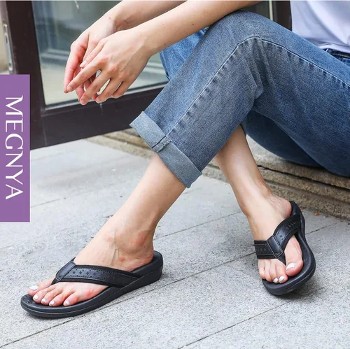 Miniatura 2 de MEGNYA Sandalias ortopédicas para mujer con soporte de arco, sandalias de verano para fascitis plantar para pies planos, cómodas pantuflas de espuma