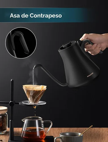 Miniatura 2 de INTASTING Hervidor Eléctrico de Cuello de Cisne, Control de Temperatura Preciso ±1℉, Interior de Acero Inoxidable, Calentamiento Rápido para Café