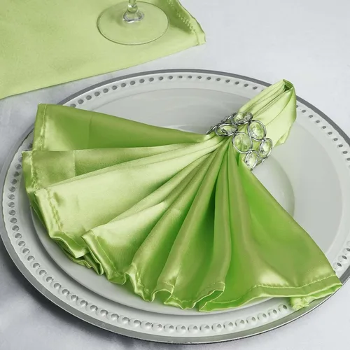 Miniatura 8 de Efavormart - Paquete de 5 servilletas de satén sin costuras, color verde manzana, resistentes a las arrugas, 20 x 20 pulgadas Manzana Verde