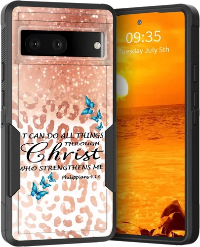 Miniatura 114 de Funda para Pixel 6A, Híbrida de Doble Capa de Servicio Pesado Resistente a Prueba de Golpes PC Duro + Funda Protectora de Silicona Suave para Google