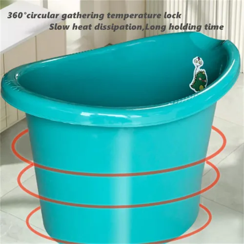 Miniatura 6 de Bañera para niños pequeños con asiento, bañera para niños de 0 a 3 años, baño más grande para niños más grandes a la hora del baño (azul)
