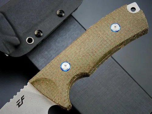Miniatura 5 de Eafengrow EF133 Cuchillo de hoja fija DC53 Hoja de acero Micarta Mango Full Tang Compact Tough EDC Herramientas Cuchillos para Trabajar Camping Verde