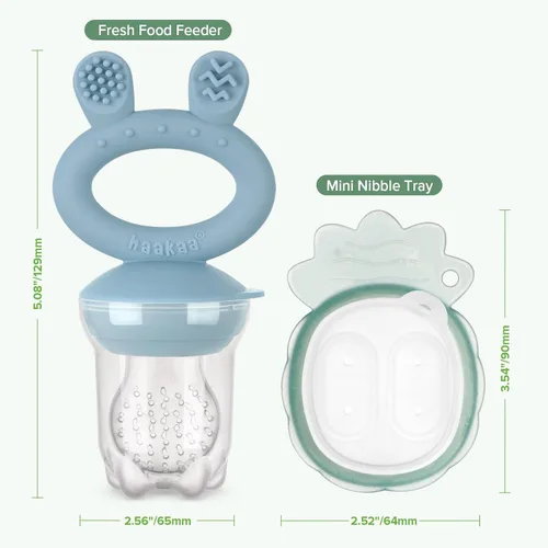 Miniatura 7 de Haakaa - Comedero de frutas para bebé y bandeja de picaduras con mini congelador, moldes de piruleta de leche materna para el alivio