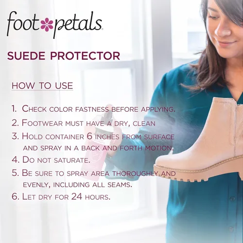 Miniatura 4 de Foot Petals Protector de gamuza, protege gamuza, cuero y nobuck contra manchas, agua y suciedad para zapatos y accesorios, Claro
