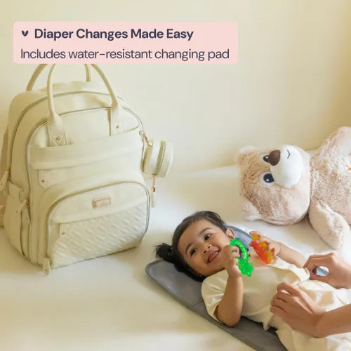 Miniatura 80 de BabbleRoo - Mochila para pañales - Bolso de viaje con artículos esenciales para bebés - Mochila multifunción resistente al agua, bolso de viaje