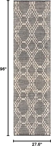 Miniatura 8 de SAFAVIEH Natural Fiber Collection NF383A - Alfombra de pasillo de 2 pies 3 pulgadas x 8 pies, color rubor y negro, tejido plano, diseño geométrico